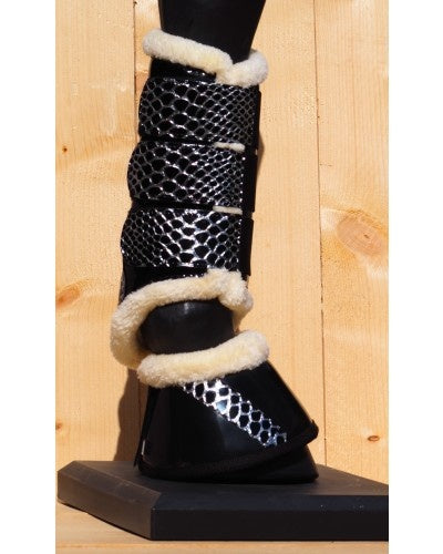 Tranings boots Croco-silver