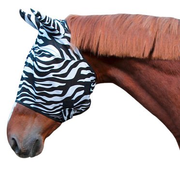 VLIEGENMASKER ZEBRA MET OORBESCHERMING